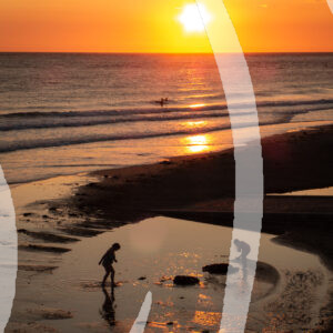 Padddling at sunset